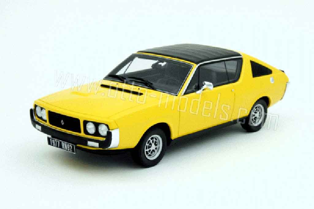 Renault 17 1/18 Ottomobile gordini geel 1977 modelauto