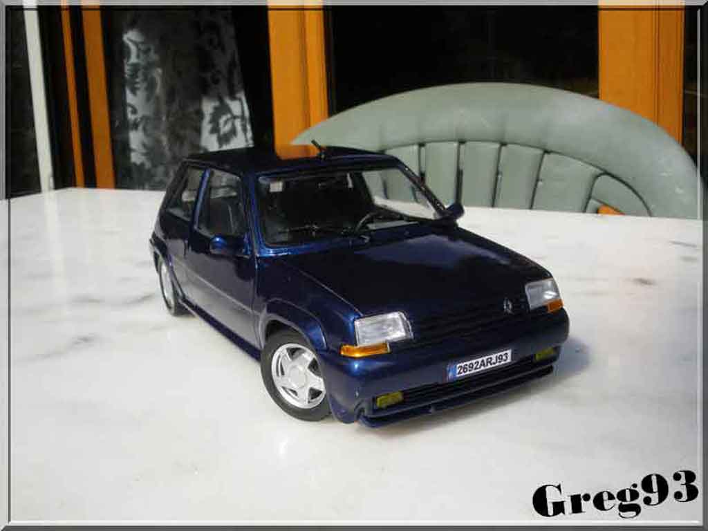 Renault 5 Phase 2 GT Turbo blauw lagon 2 1/18 Norev