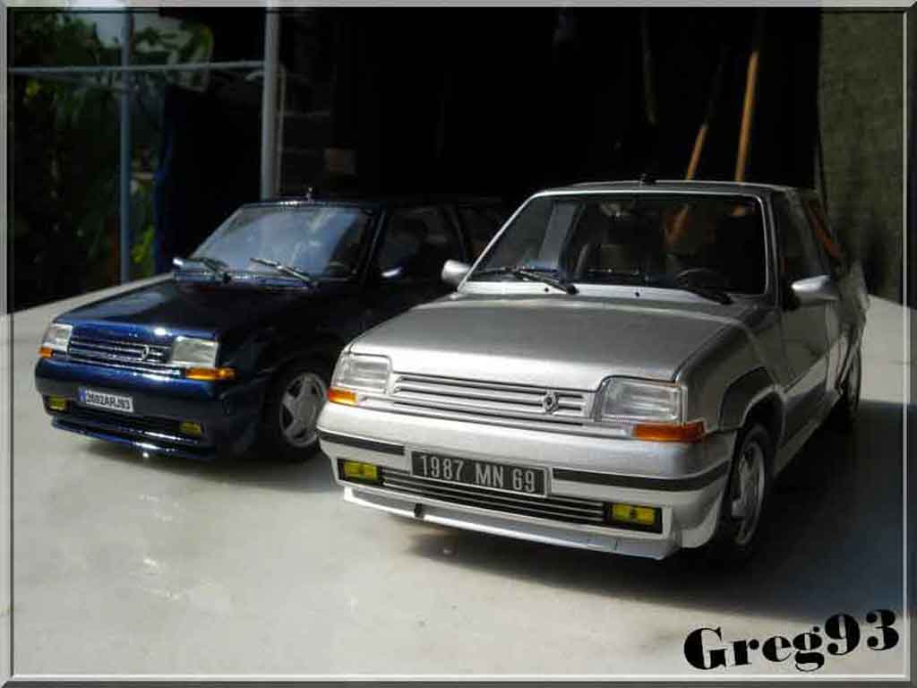 Renault 5 Phase 2 GT Turbo blauw lagon 2 1/18 Norev