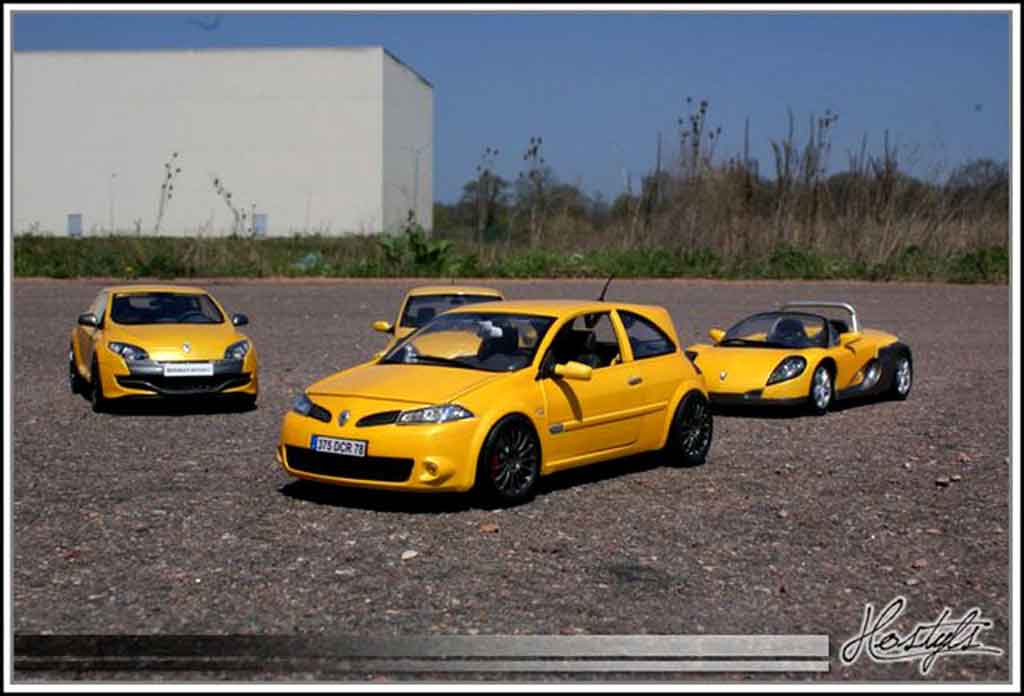 Renault Megane Sport rs geel siryus 1/18 Burago