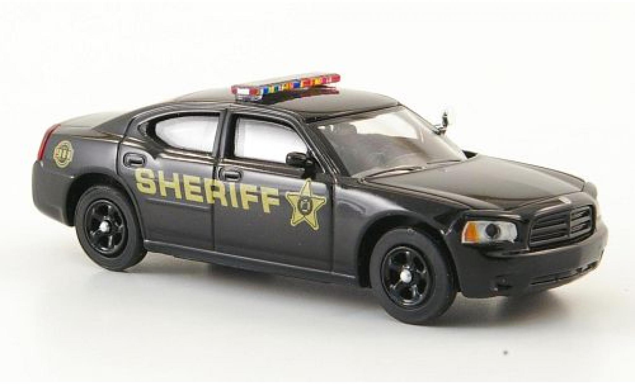 Dodge Charger 1/87 Ricko zwart Sheriff Politie (USA) modelauto