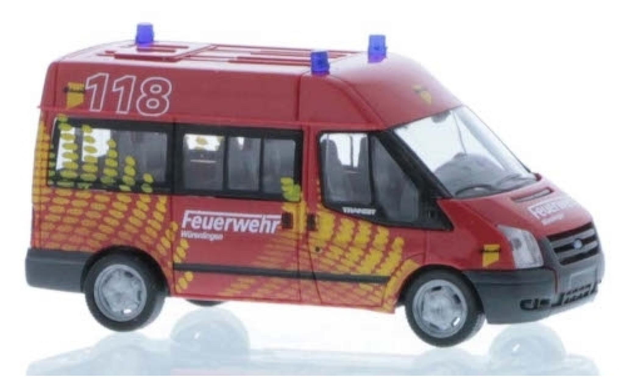 Ford Transit 1/87 Rietze HD Bus Brandweer W&uuml;renlingen 2006 modelauto