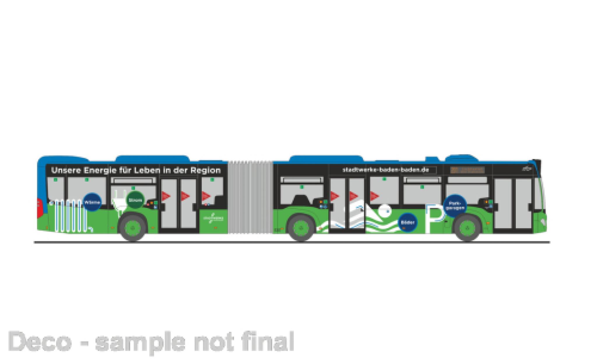 Mercedes Citaro 1/87 Rietze G Stadtwerke Baden-Baden 2015 modelauto
