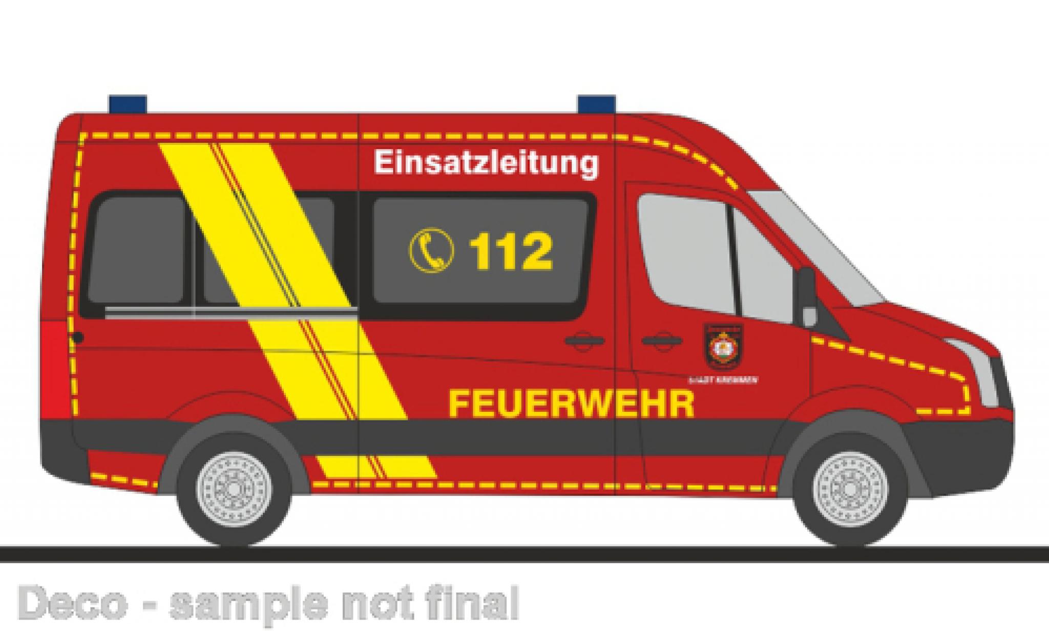 Volkswagen Crafter 1/87 Rietze bestelwagen HD brandweer Kremmen modelauto