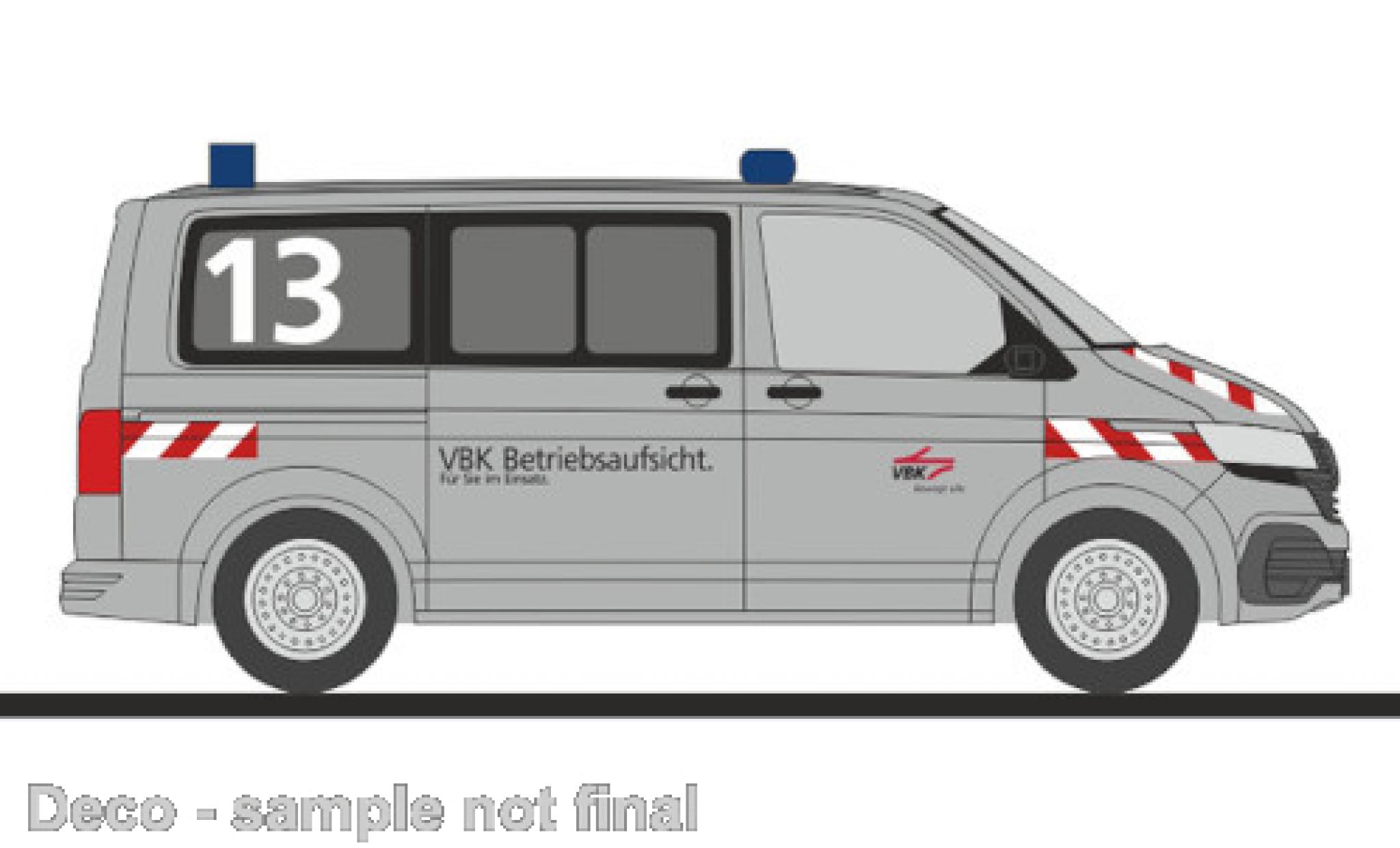 Volkswagen T6 1/87 Rietze .1 Betriebsaufsicht VBK Karlsruhe modelauto