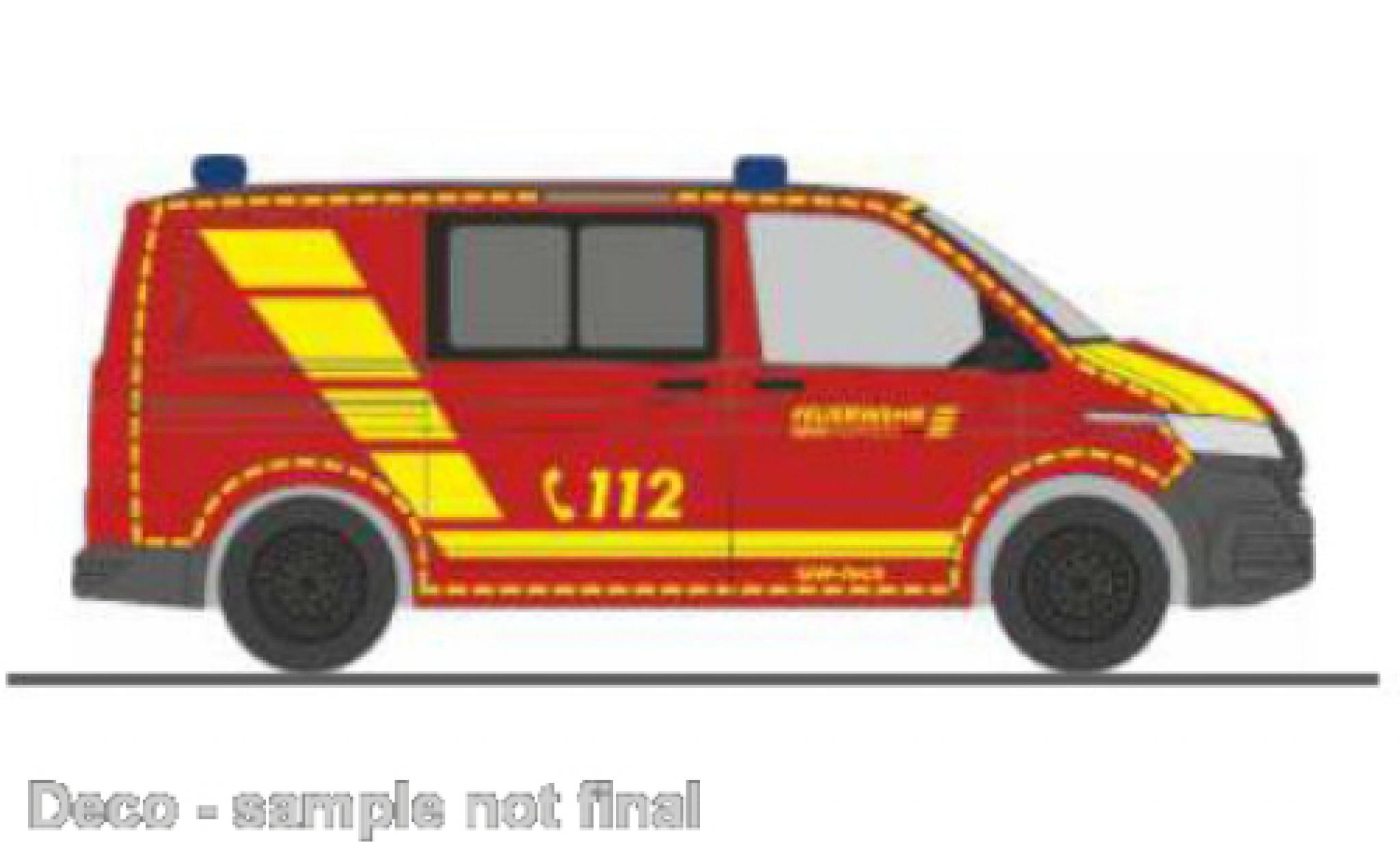 Volkswagen T6 1/87 Rietze .1 bus brandweer Wuppertal modelauto