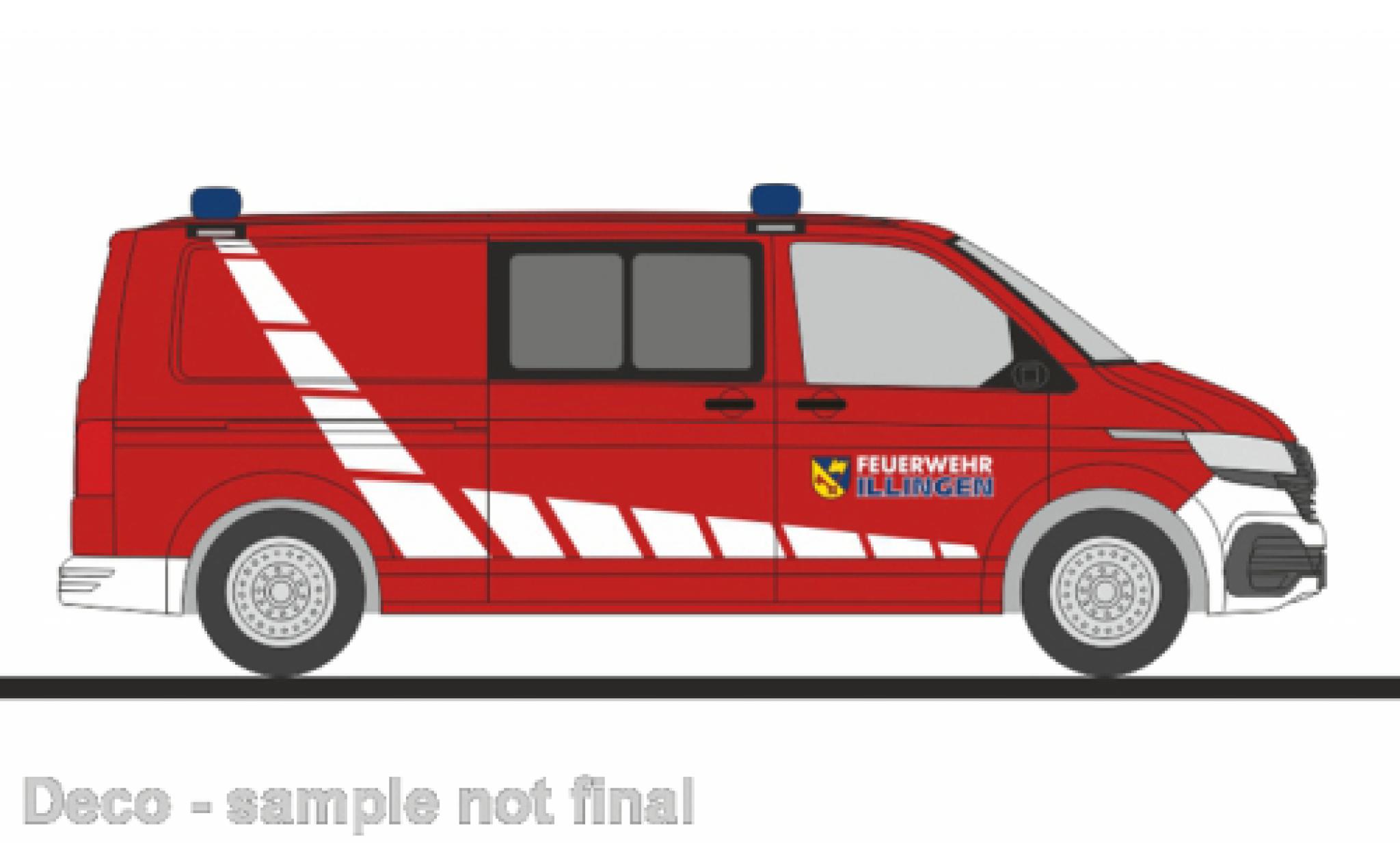 Volkswagen T6 1/87 Rietze .1 brandweer Illingen modelauto