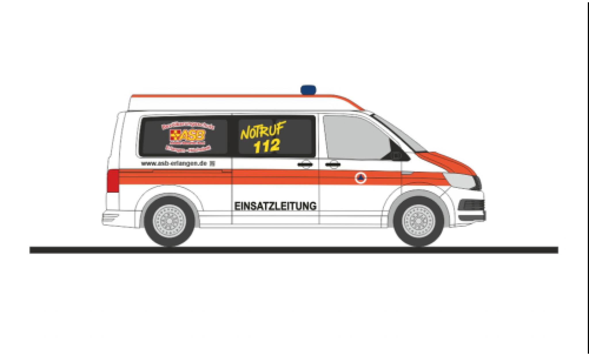 Volkswagen T6 1/87 Rietze bus ASB RV Erlangen - H&ouml;chstadt modelauto
