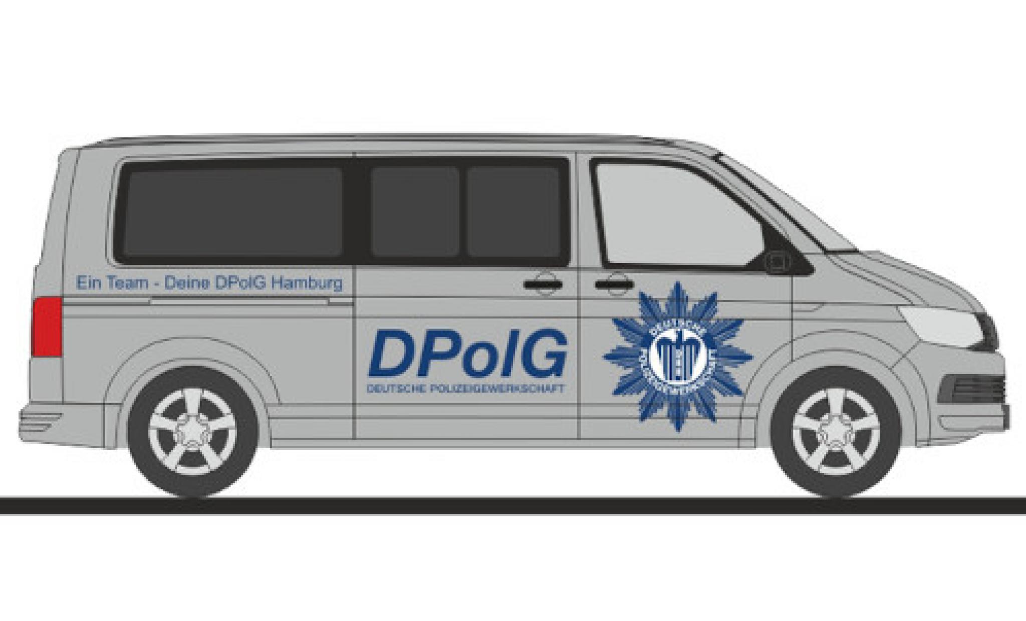 Volkswagen T6 1/87 Rietze bus DPolG Hamburg modelauto