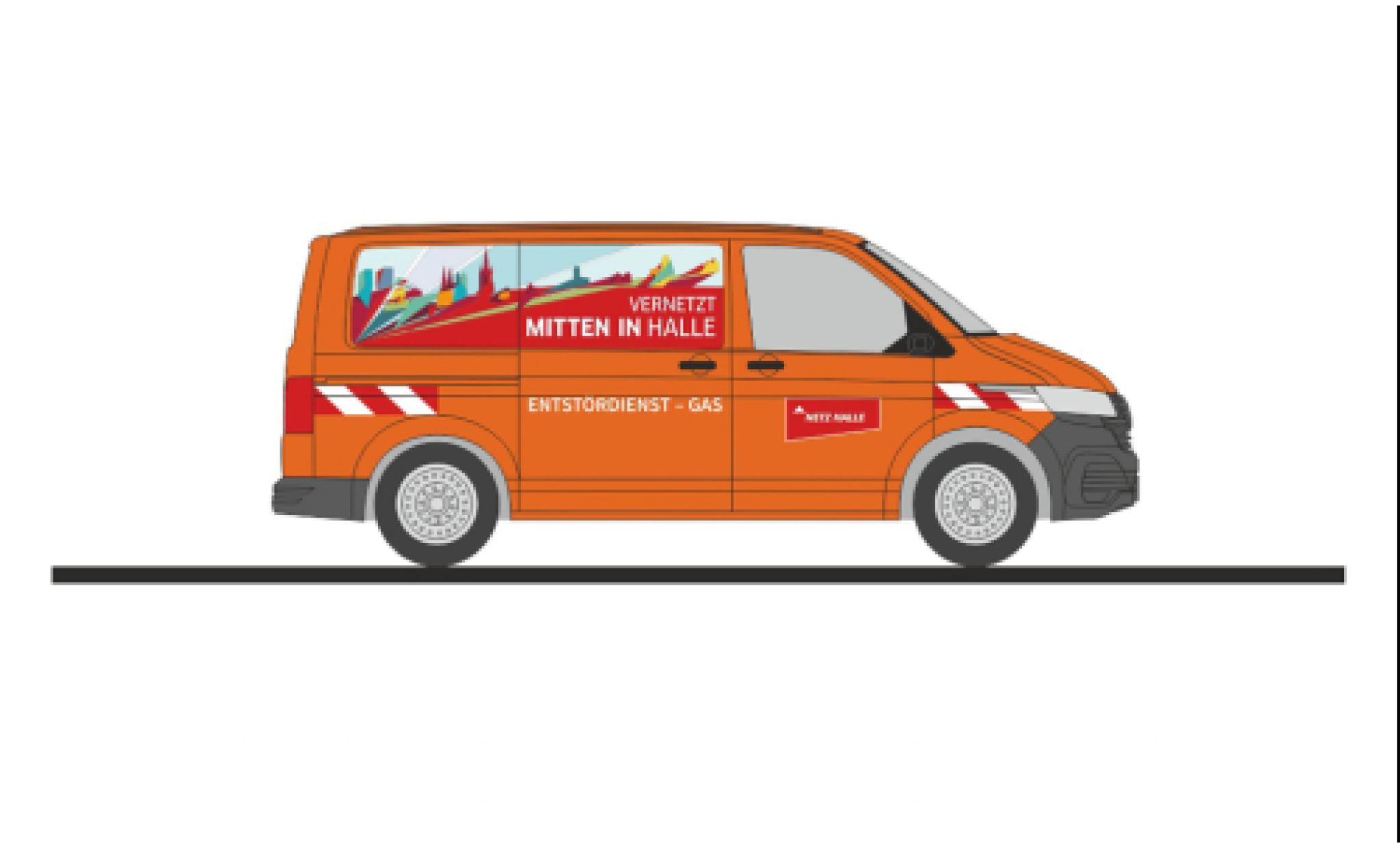 Volkswagen T6 1/87 Rietze bus Entst&ouml;rdienst Halle modelauto