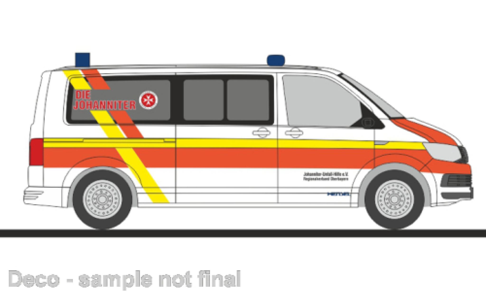 Volkswagen T6 1/87 Rietze bus Johanniter RV Oberbayern modelauto