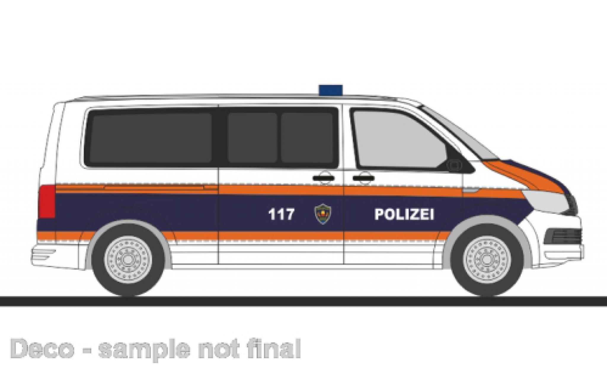 Volkswagen T6 1/87 Rietze bus Landespolizei (FL) modelauto