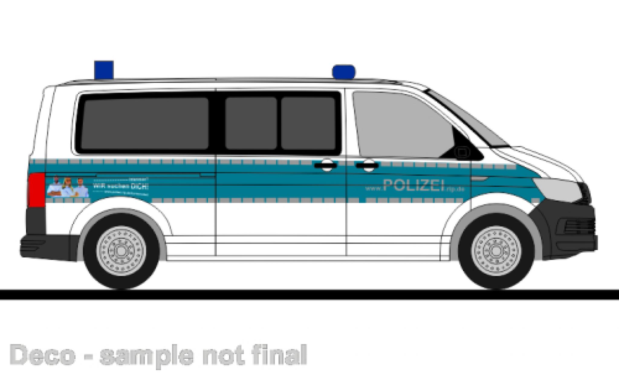 Volkswagen T6 1/87 Rietze bus politie Rheinland Pfalz modelauto