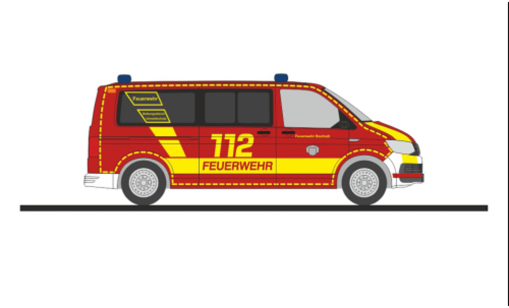 Volkswagen T6 1/87 Rietze bus brandweer Bocholt modelauto