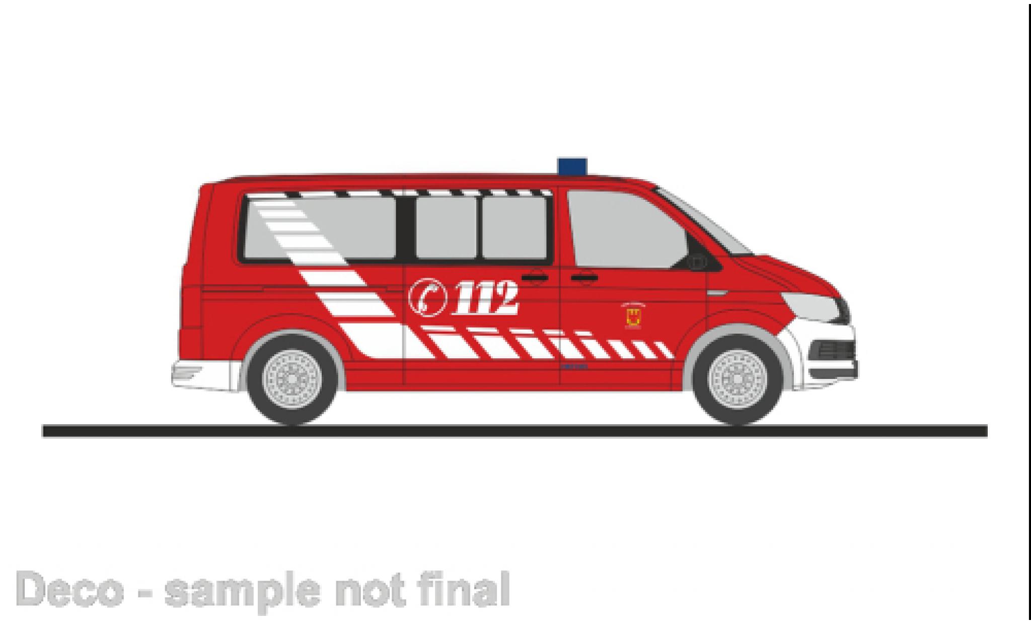 Volkswagen T6 1/87 Rietze bus brandweer Potsdam modelauto