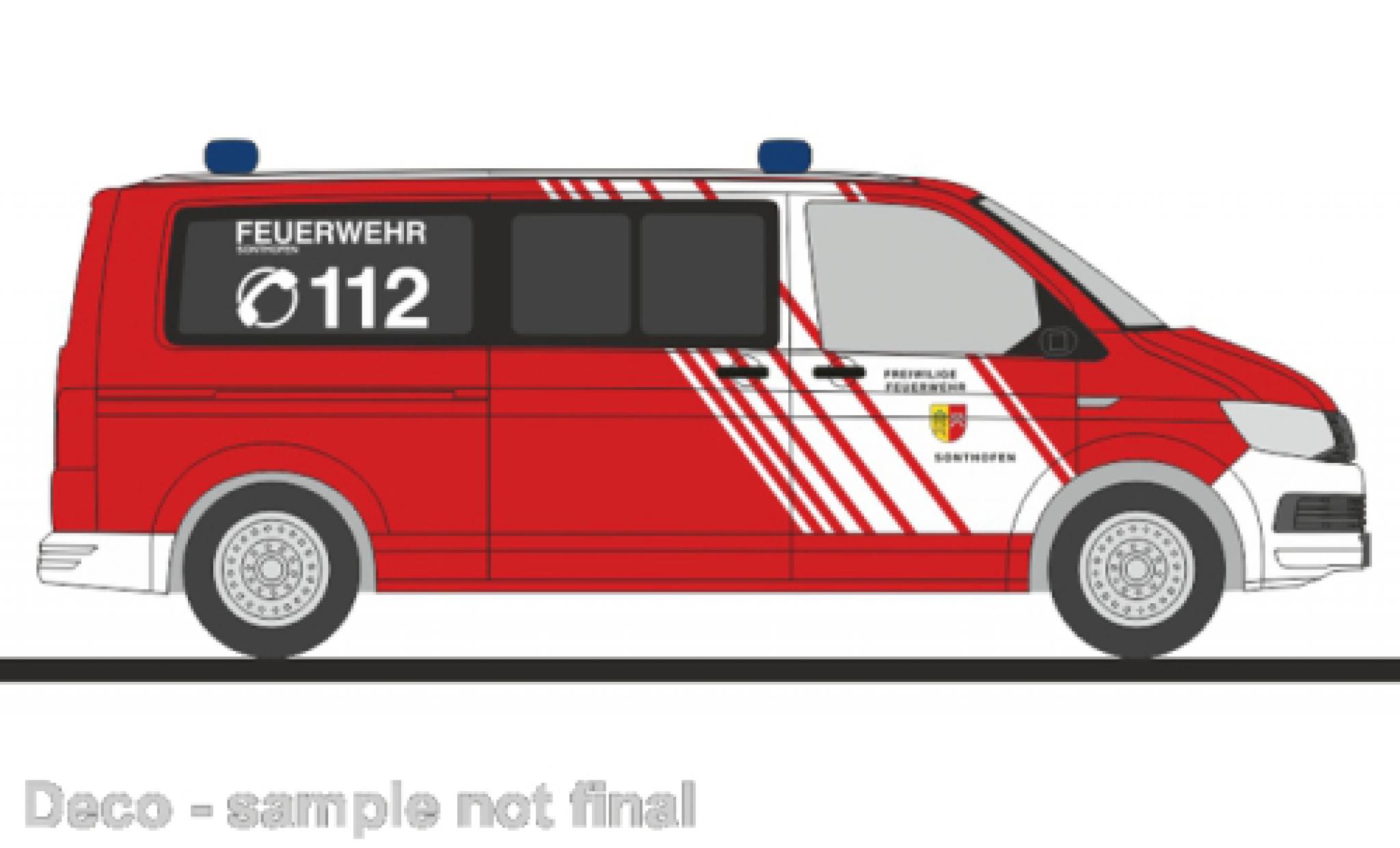 Volkswagen T6 1/87 Rietze bus brandweer Sonthofen modelauto