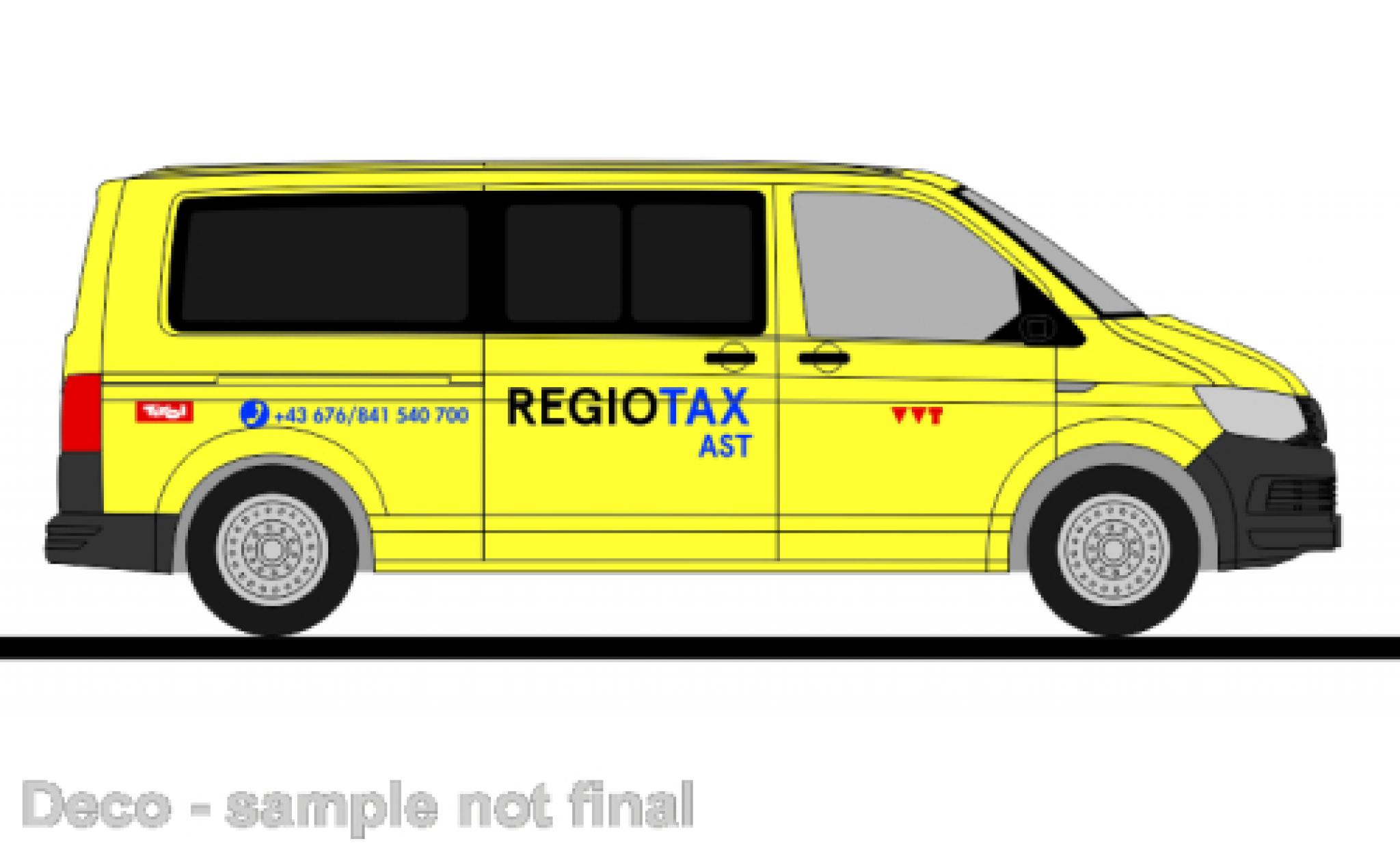 Volkswagen T6 1/87 Rietze bus Regiotax Tirol (AT) modelauto