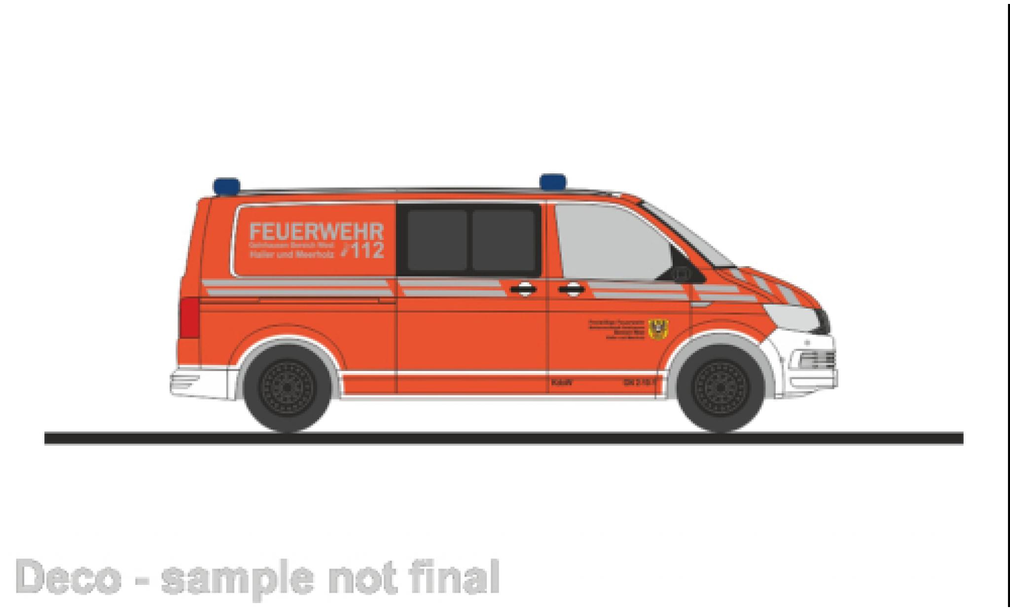 Volkswagen T6 1/87 Rietze demi bus brandweer Gelnhausen West modelauto