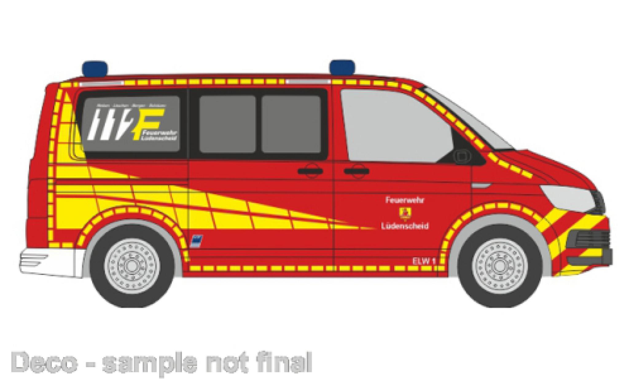 Volkswagen T6 1/87 Rietze brandweer L&uuml;denscheid modelauto