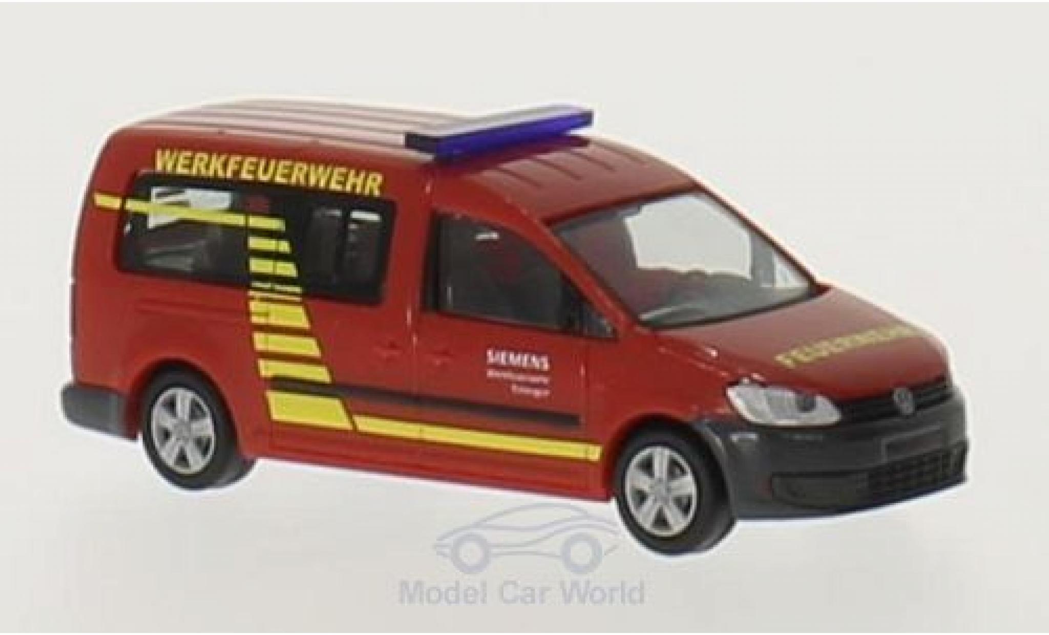 Volkswagen Caddy 1/87 Rietze Maxi Werkfeuerwehr Siemens Erlangen modelauto