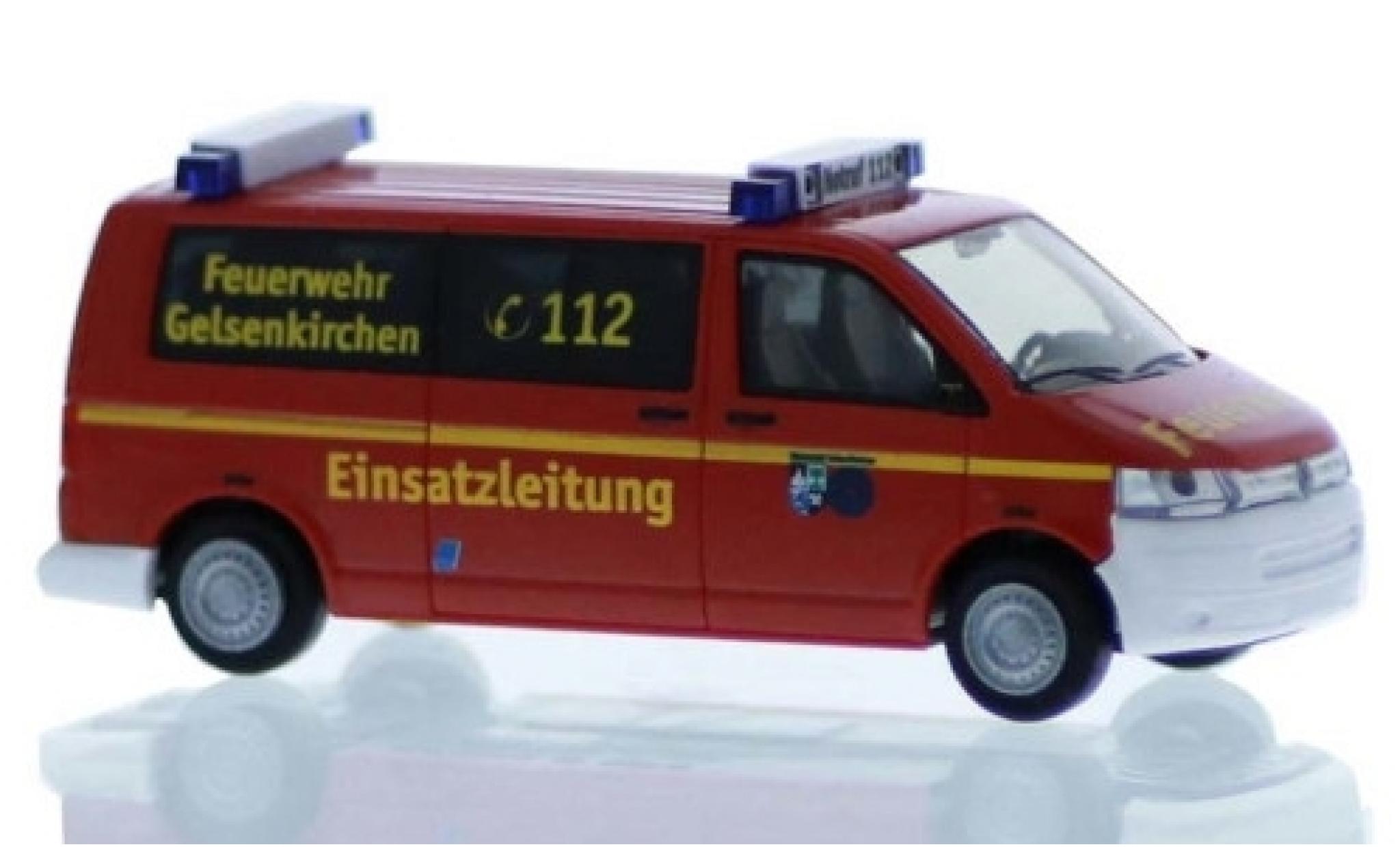Volkswagen T5 1/87 Rietze Brandweer Gelsenkirchen 2010 Le contr&ocirc;le op&eacute;rationnel modelauto