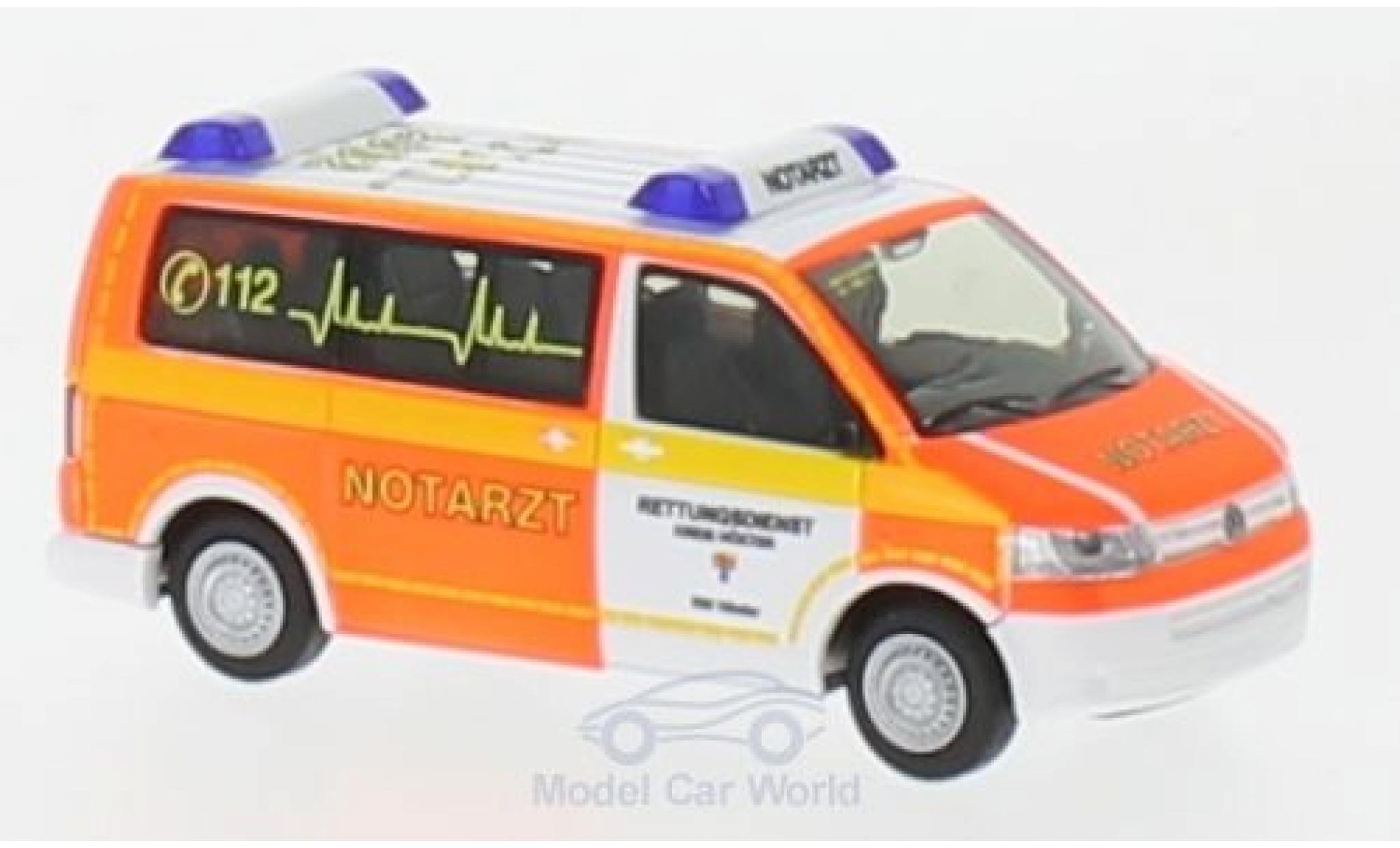Volkswagen T5 1/87 Rietze Notarzt Rettungsdienst H&ouml;xter 2010 modelauto