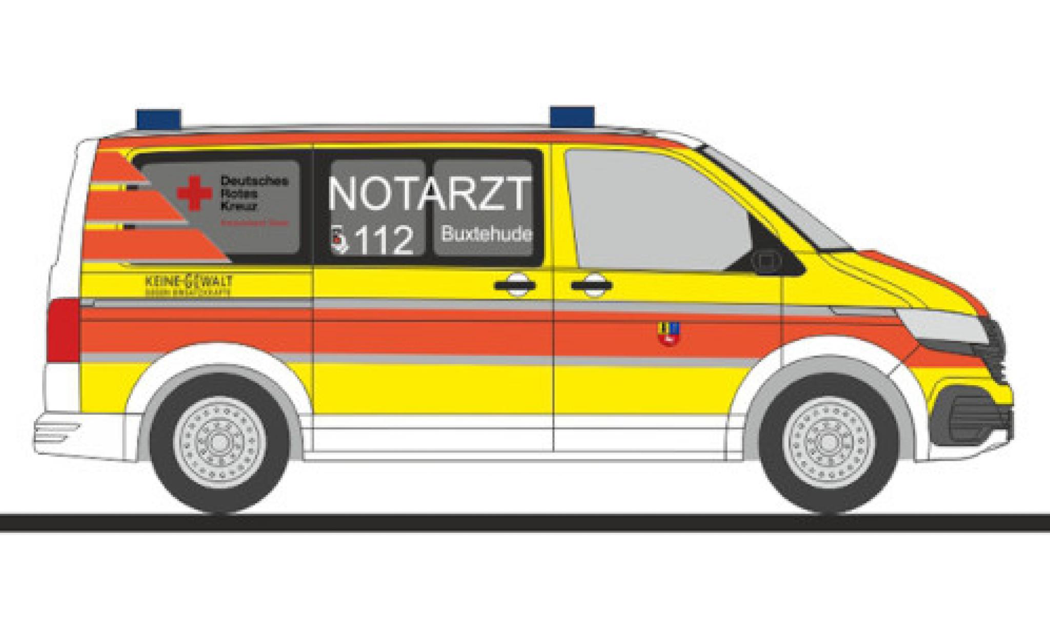 Volkswagen T6 1/87 Rietze .1 Bus DRK Buxtehude modelauto