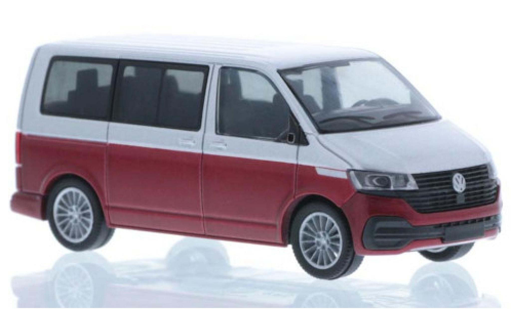Volkswagen T6 1/87 Rietze .1 grijs/rood court- empattement modelauto
