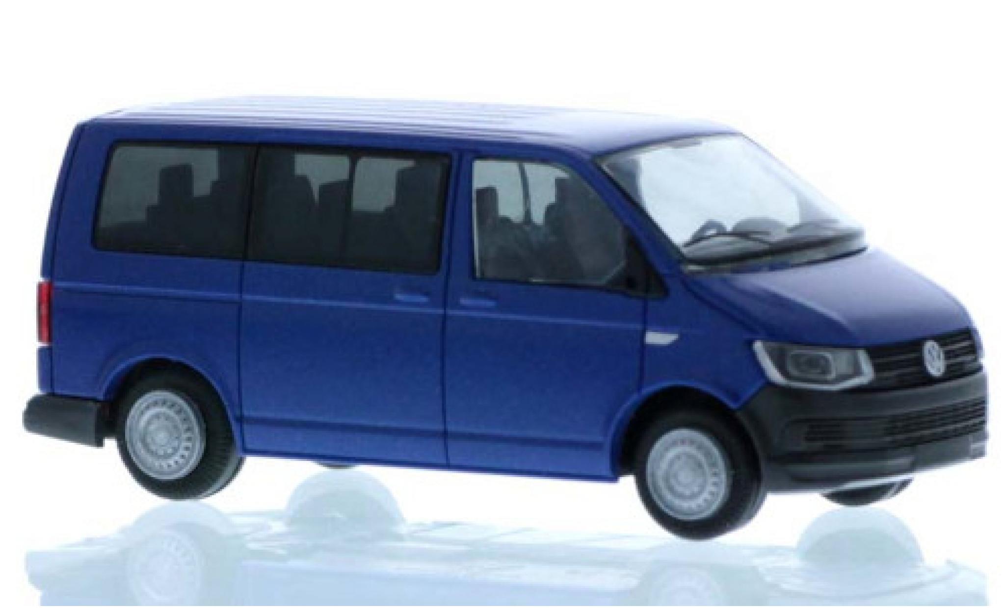 Volkswagen T6 1/87 Rietze Bus blauw court- empattement modelauto