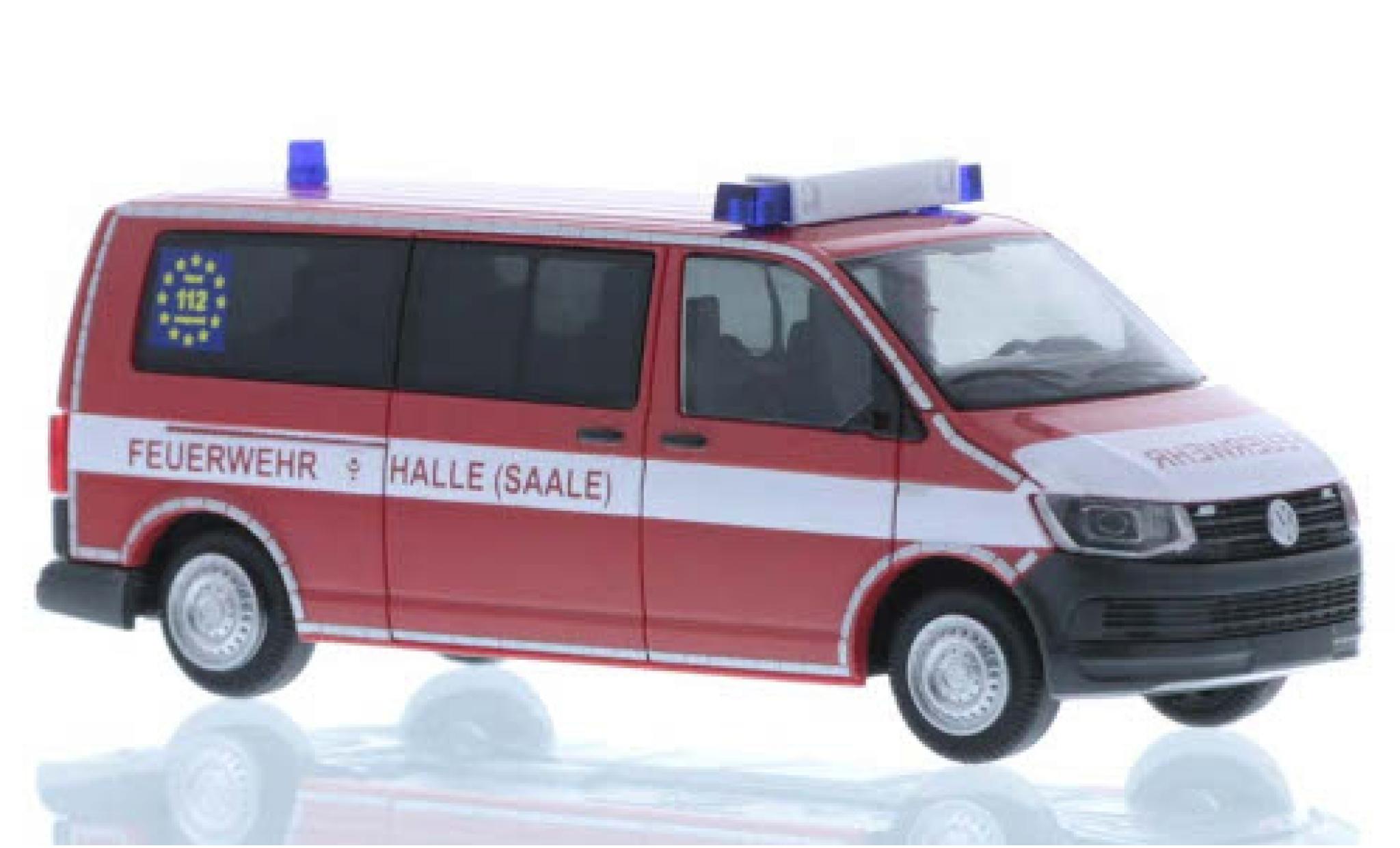 Volkswagen T6 1/87 Rietze Brandweer Halle-Saale plus long empattement modelauto