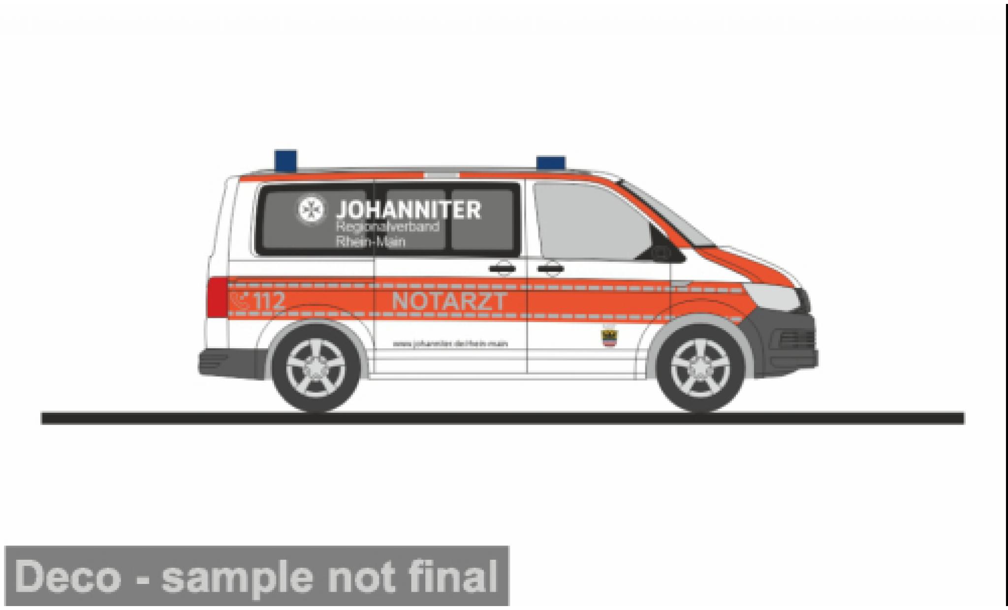 Volkswagen T6 1/87 Rietze Notarzt Johanniter RV Rhein - Main 1:87 modelauto