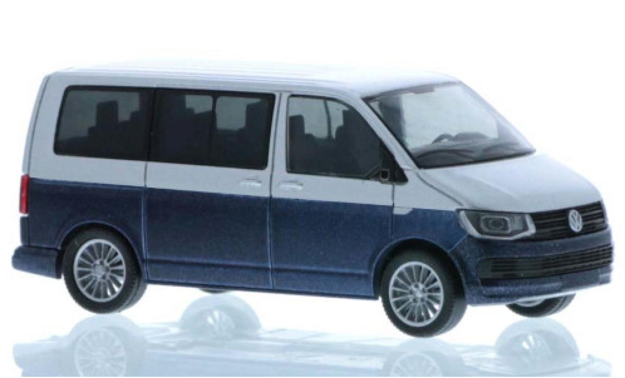 Volkswagen T6 1/87 Rietze grijs/metallic blauw court- empattement modelauto