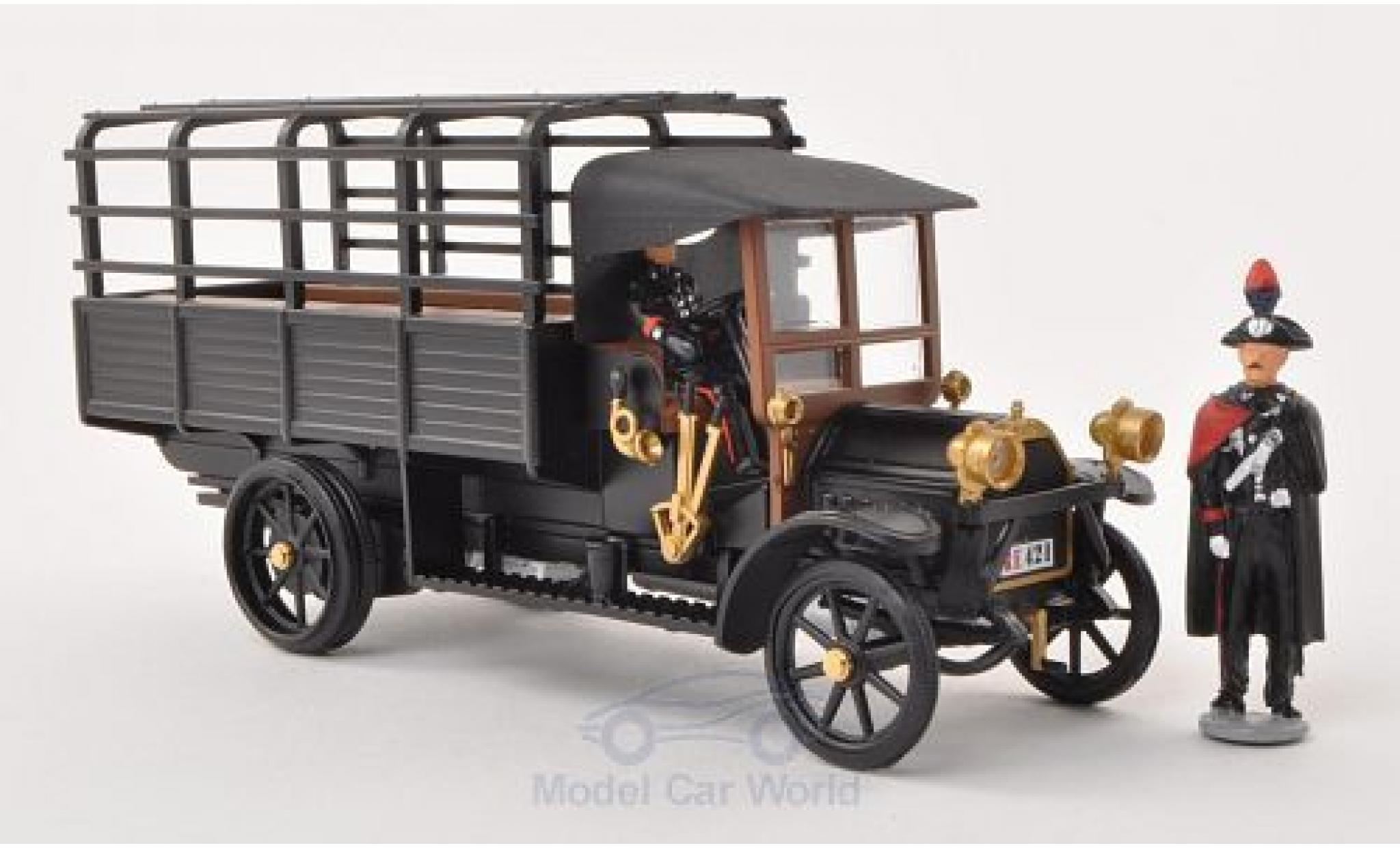 Fiat 18 1/43 Rio BL Pritsche matt-zwart Carabinieri mit 2 Figuren 200&deg; Anniversario Carabinieri modelauto