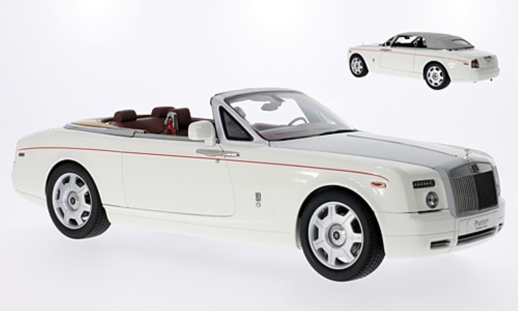 Rolls Royce Phantom 1/18 Kyosho Drophead Coupe wit/matt-grijs mit roodem Zierstreifen LHD modelauto