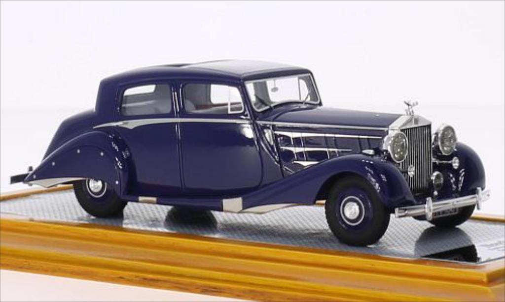 Rolls Royce Phantom 1/43 Ilario III Sedanca De Ville Hooper blauw RHD 1937 modelauto