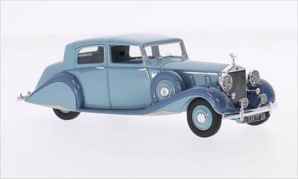 Rolls Royce Phantom 1/43 Ilario III Sedanca De Ville Hooper blauw/grijs RHD 1938 modelauto