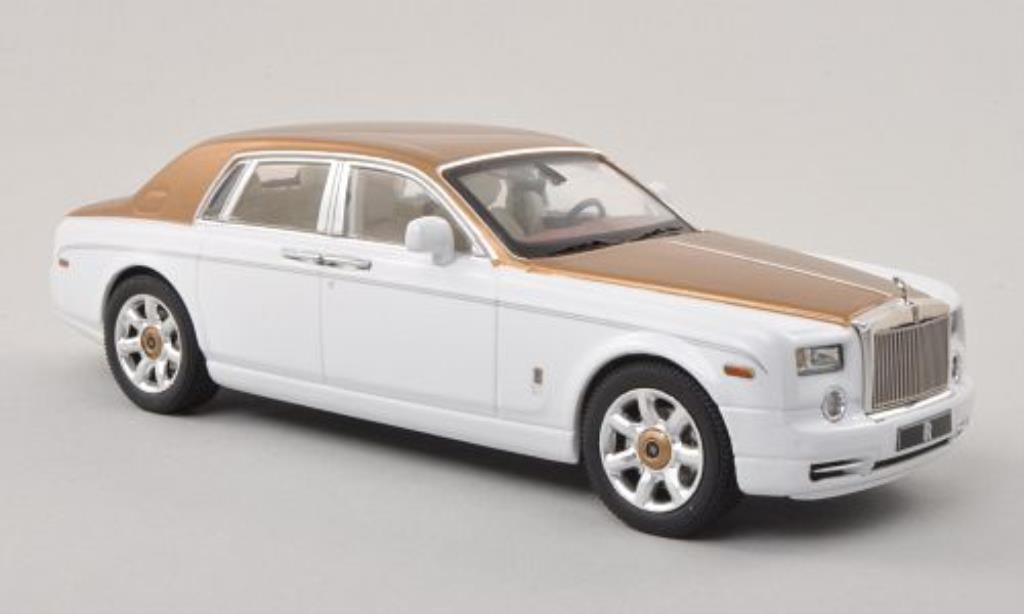 Rolls Royce Phantom 1/43 IXO wit/gold LHD 2010 modelauto