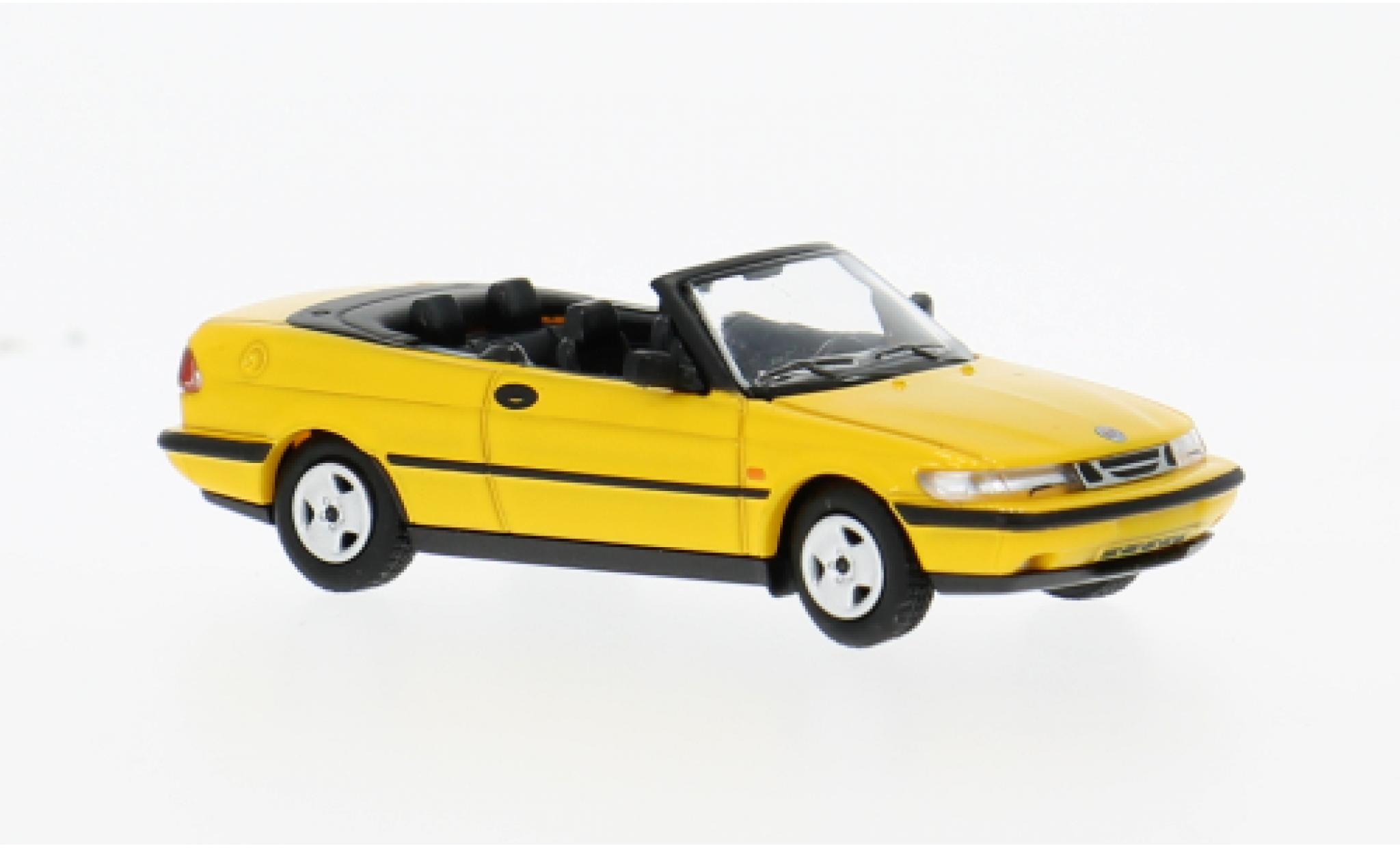Saab 900 1/87 Minichamps Turbo 16S (Aero) Cabriolet geel 1987 1:87 modelauto
