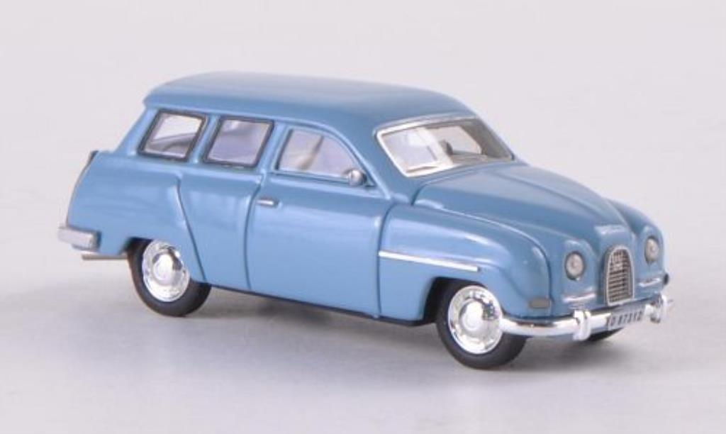 Saab 95 1/87 Neo blauwgrijs modelauto