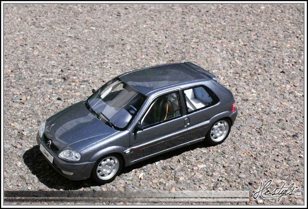 Citroen Saxo 1/18 Ottomobile vts grijs orageux preparation circuit modelauto
