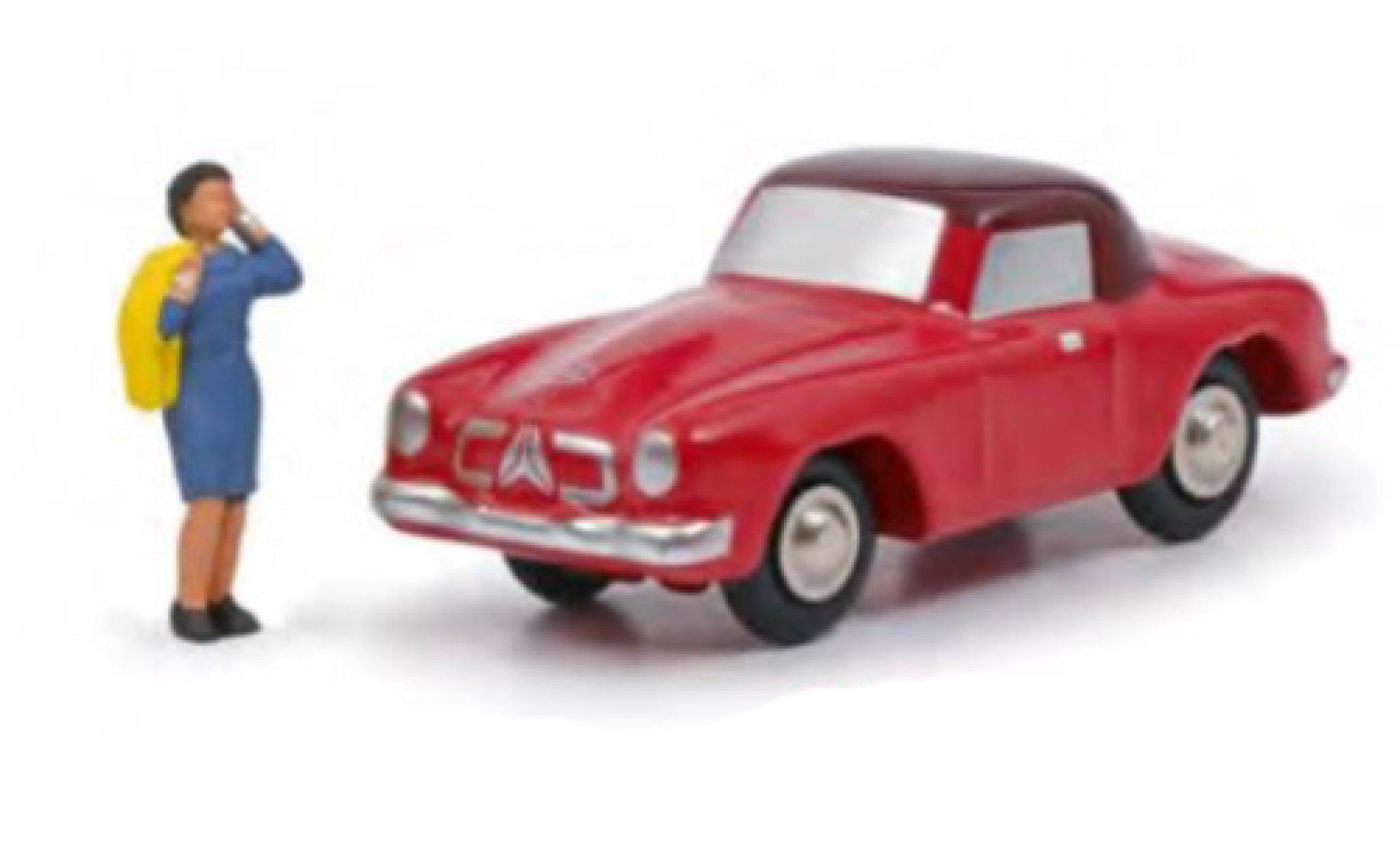 Mercedes 190 1/90 Schuco SL rood/zwart Rozemarie N. avec figurine modelauto