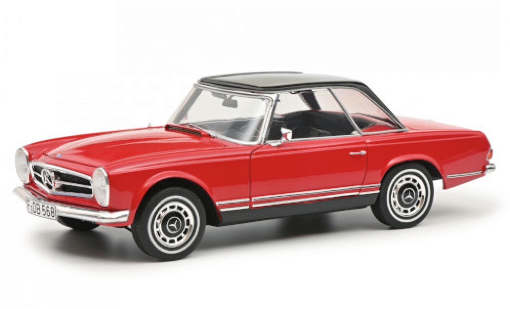 Mercedes 280 1/18 Schuco SL (W113) rood/zwart 1963 mit Hardtop modelauto