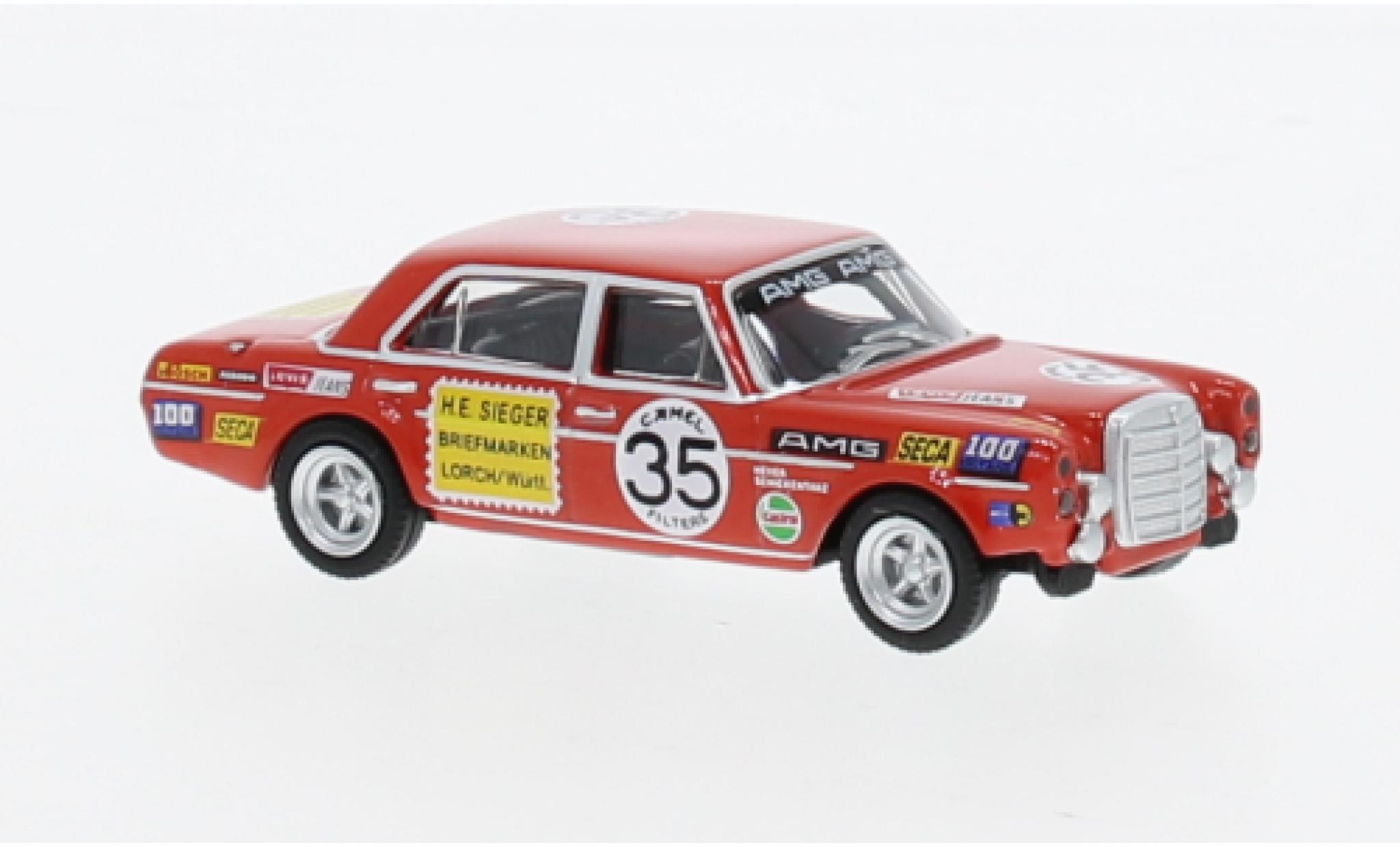 Mercedes 300 1/87 Schuco SEL 6.8 No.35 AMG Briefmarken Sieger 24h Spa 1971 1:87 modelauto