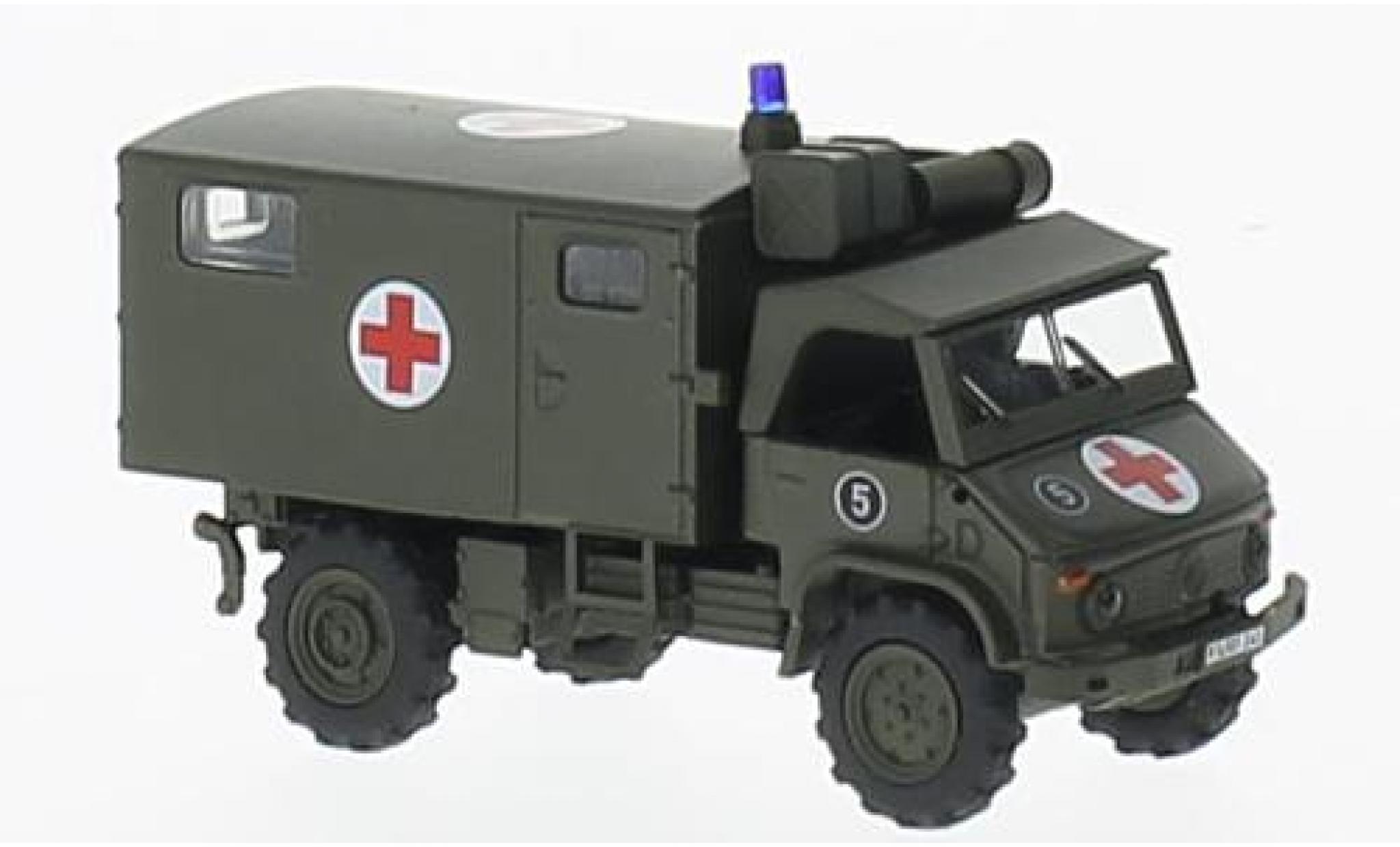 Mercedes Unimog 1/87 Schuco S404 Sanka oliv Bundeswehr modelauto