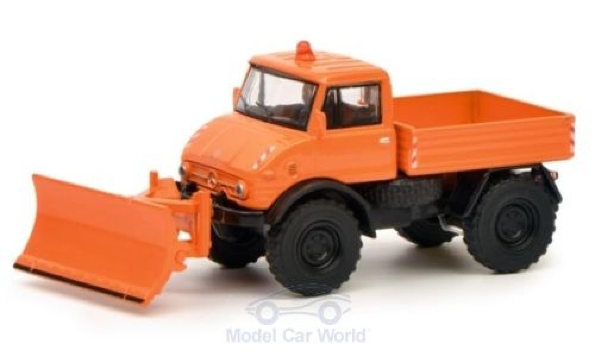 Mercedes Unimog 1/64 Schuco U406 Winterdienst mit R&auml;umschild modelauto