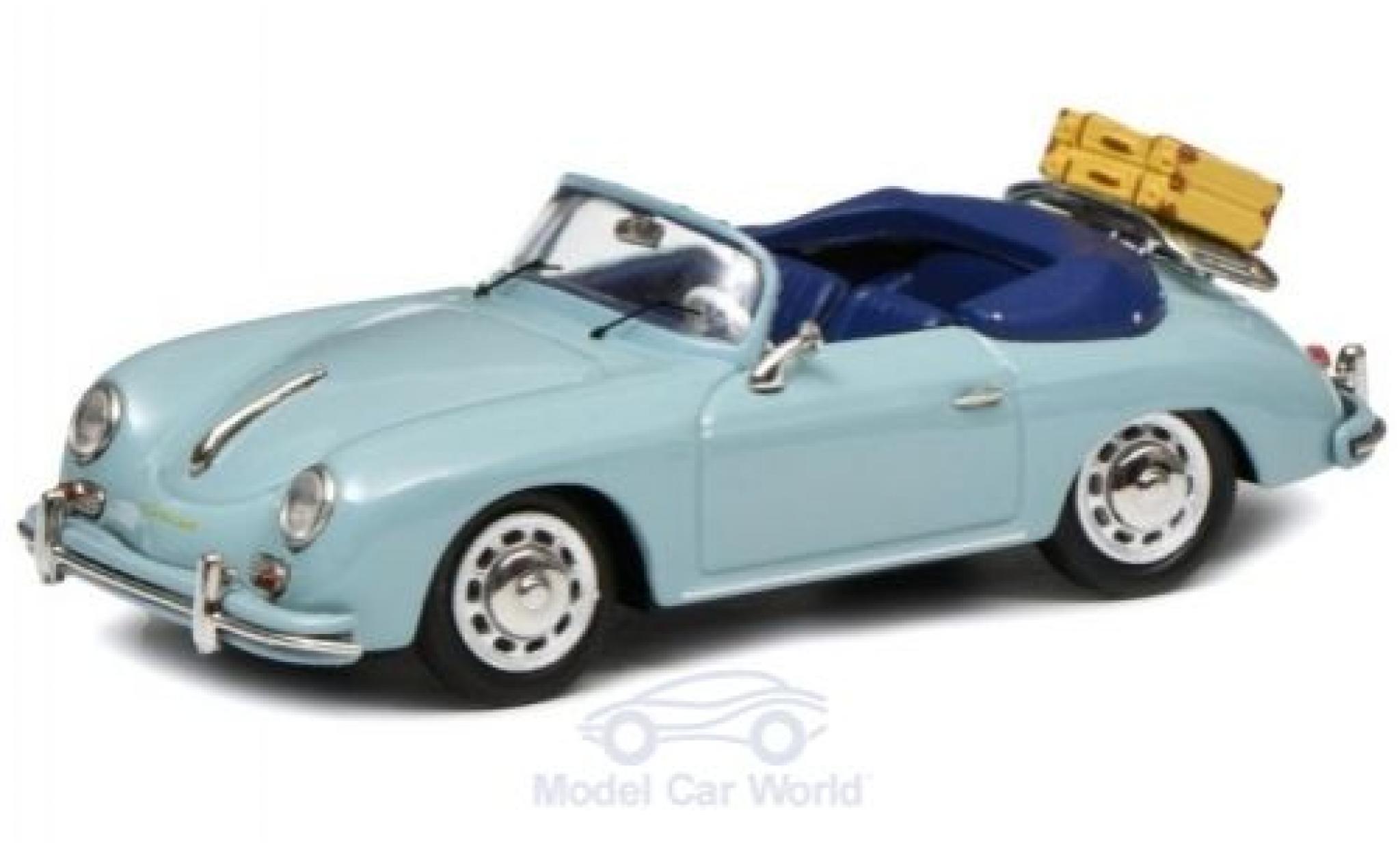 Porsche 356 1/43 Schuco A Cabriolet blauw mit Gep&auml;ck modelauto