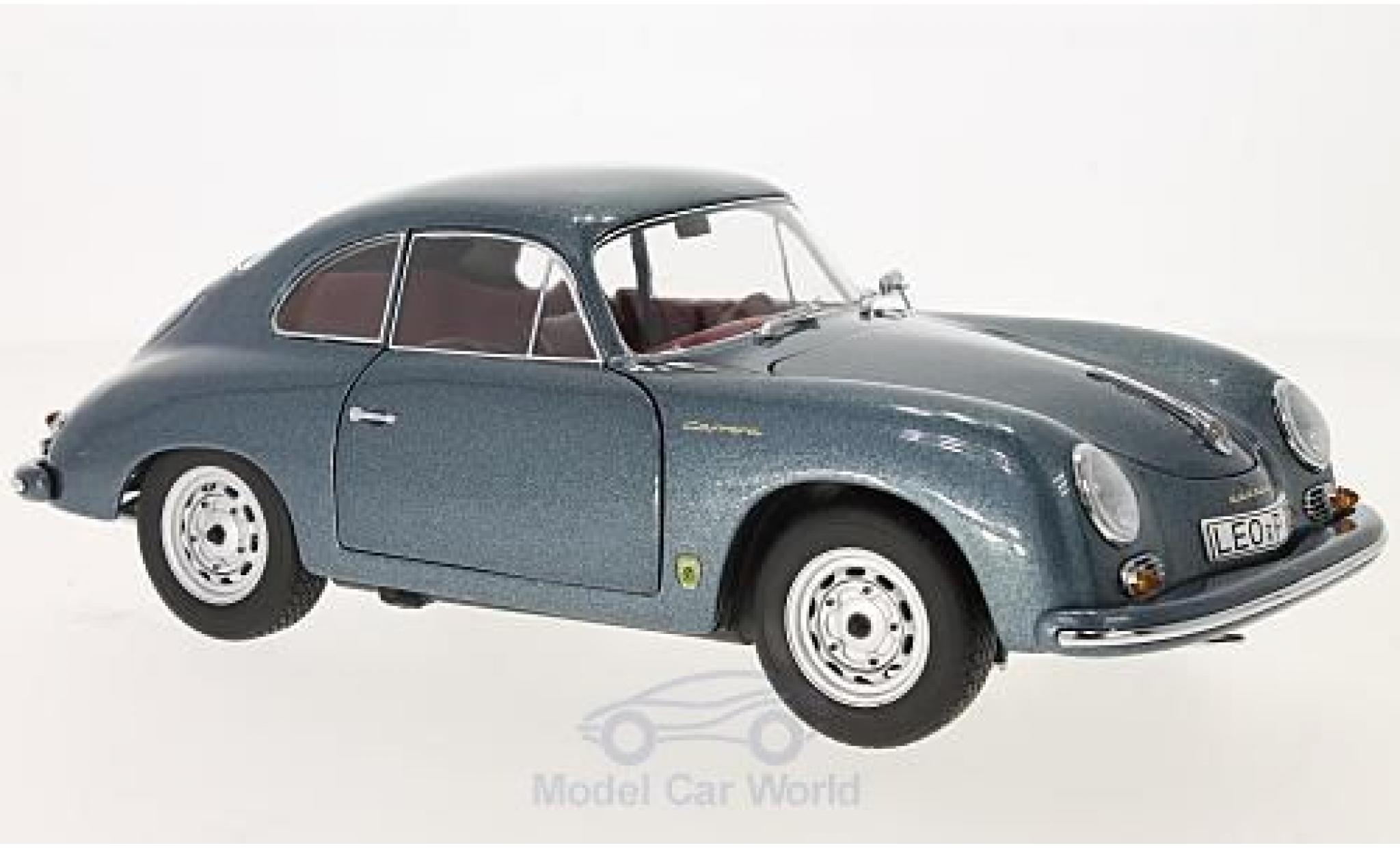 Porsche 356 A 1/18 Schuco A Carrera Coupe metallic blauw 70 Jahre modelauto