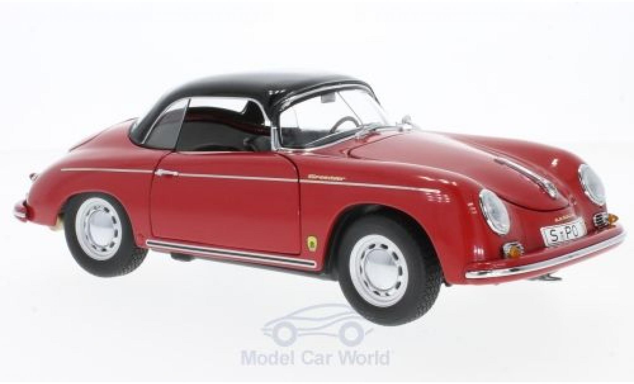 Porsche 356 A 1/18 Schuco A Carrera Speedster rood/zwart Edition 70 Jahre modelauto