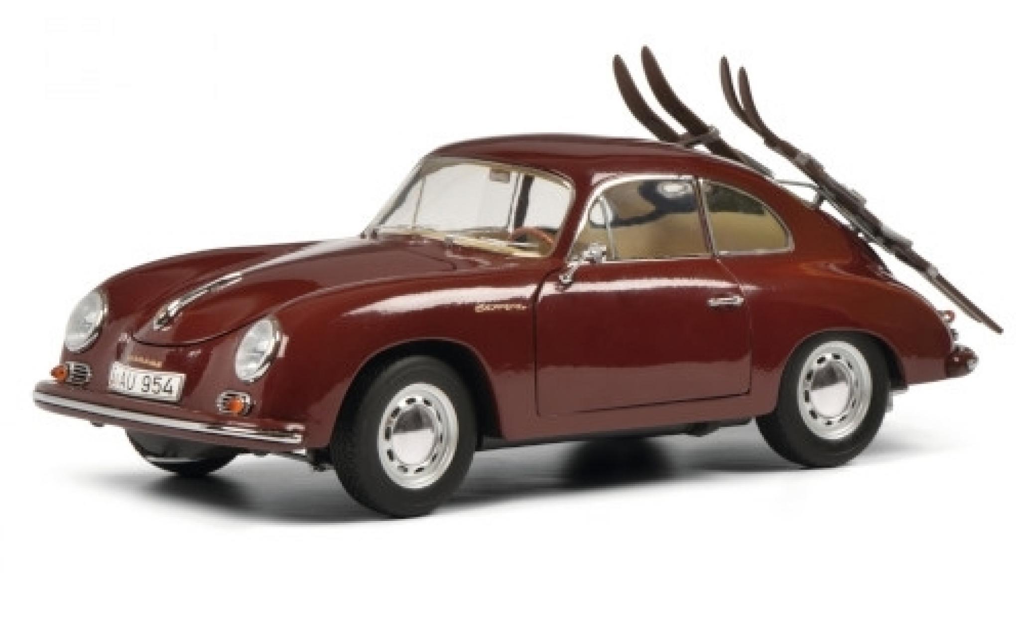 Porsche 356 1/18 Schuco A rood Skiurlaub modelauto