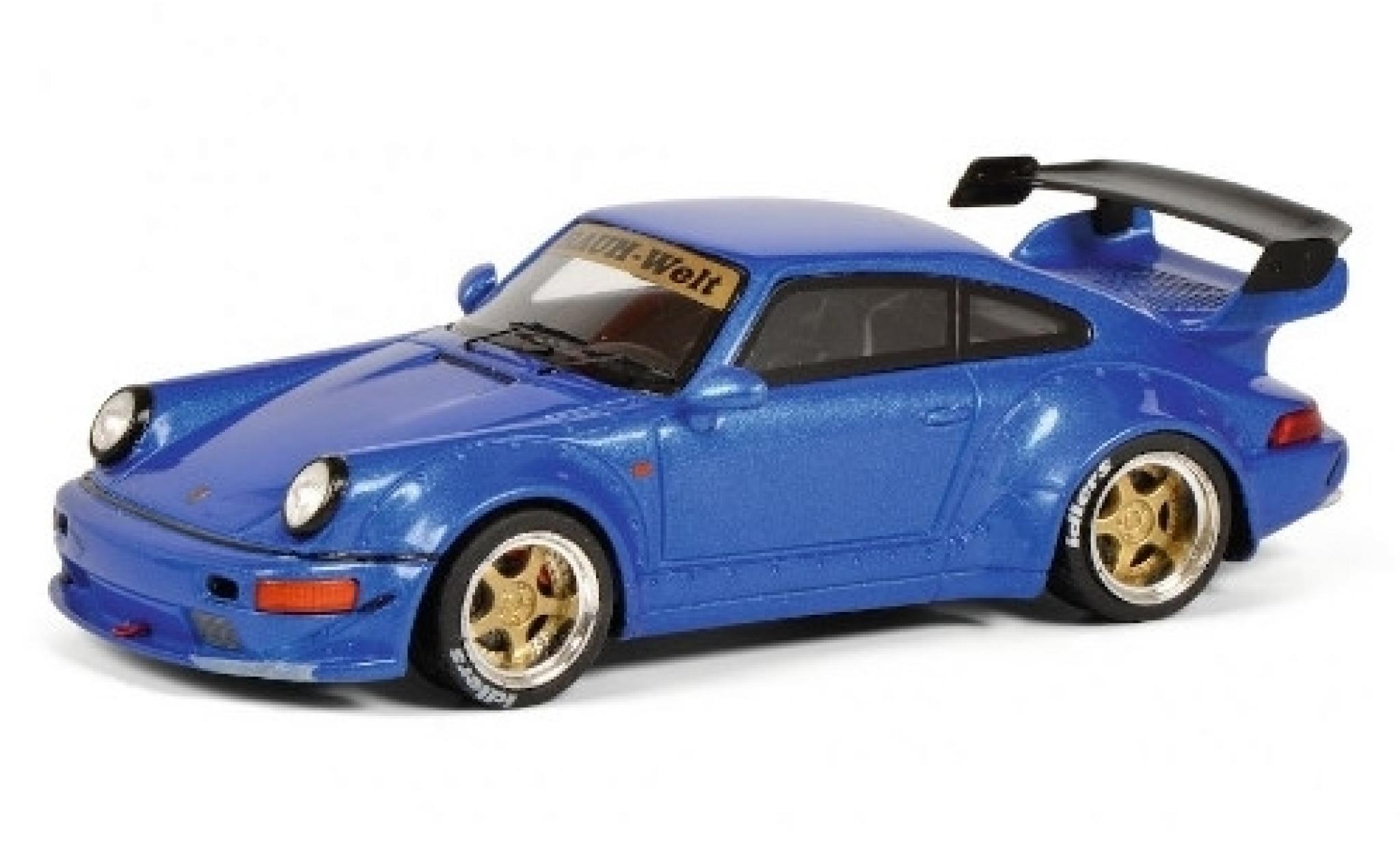 Porsche 964 RWB 1/43 Schuco 911 () RAUH-Welt RWB metallic blauw modelauto